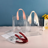 Kukombo Small Transparent Handbag Wedding Candy PVC Handbag Birthday Gift Bag Cosmetics Storage Bag Portable Travel Handle Bags