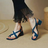 Kukombo Sandals Women Summer Shoes Woman 2024 Flip Flops Chunky Blue Heels Medium Heel Dress Slides Roman Elegant Sexy Fashion Footwear