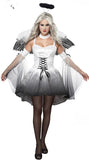 Halloween Cosplay Ball White Angels and Black Demons with Wings Plus Size Clothing Beer Festival Dress Slim Woman Evening Dress