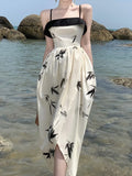 Spaghetti Strap Elegant Women Summer Dress Sleeveless Casual A-Line Beach Holiday Vestidos Female Sexy Chic Party Robe Mujers