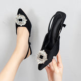 Kukombo Summer shoes for women 2022 New Women's Shoes Wedding Shoes Sequined Exposed Documentary Shoes Pointed Toe Temperament Spring