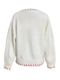 Kukombo Chic Love Heart Printed O-neck Knitted Sweaters Cute Sweet Long Sleeves Women's Pullover Autumn Ladies Y2k Street Knitwears