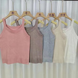 Kukombo Basic Sleeveless Knit Top for Women Solid Soft Sweater Vest Office Lady Elegant Summer Outfit
