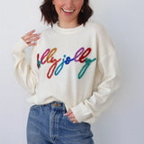 Kukombo Women's Autumn Loose Sweater Tinsel Letter Applique Long Sleeve Round Neck Knitwear Pullover Y2K Fashion Streetwear