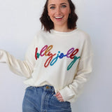 Kukombo Women's Autumn Loose Sweater Tinsel Letter Applique Long Sleeve Round Neck Knitwear Pullover Y2K Fashion Streetwear