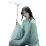 Large Size 3XL Hanfu Dress Women Chinese Traditional Vintage Cosplay Costume Female Halloween Cosplay Costume Cyan Hanfu Dress