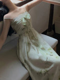 Kukombo 2023 Winter Sexy Floral Strap Dress Women Elegant Vintage Party Long Fairy Dresses Female Korean Slim Sweet Evening Casual Dress