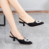 Kukombo Summer shoes for women 2022 New Women's Shoes Wedding Shoes Sequined Exposed Documentary Shoes Pointed Toe Temperament Spring