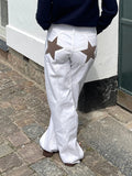 Kukombo Women Retro Y2k Straight Leg Jeans Star Pattern Loose Denim Pants 2024 Fall Winter Casual Low Waist Trousers Streetwear
