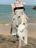 Spaghetti Strap Elegant Women Summer Dress Sleeveless Casual A-Line Beach Holiday Vestidos Female Sexy Chic Party Robe Mujers