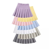 Christmas Gift Sweet Women Pleated Skirts Summer High Waist Ladies Girls Mini Short Skirt Preppy Style Chic Women Mini Skirts Solid Color Skirt