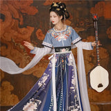 4 Piece Set Half Arm Waist Waist Tang Suit for Woman Ancient Dance Costume Elegant Princess Embroidery Hanfu Cosplay Costume