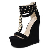 Christmas Gift Eilyken 2023 New Gladiator Women Sandals High Heels Fashion Sandals Chain Platform Wedges shoes For Women