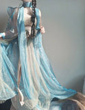 Hanfu Han Elements Improved Fairy Tale Blue Desert
