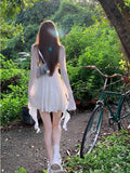 Summer Woman Elegant Sleeveless Short Party Dress Pure Color Strap Y2k Mini Dress 2000s Casual One Piece Dress Korean Fashion
