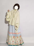 2023 Chinese Hanfu Rabbit Year Ming Dynasty Stand Collar PiPa Sleeve Horse Face Skirt Daily Autumn And Winter Fashion Hanfu