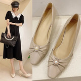 Kukombo 2024 Spring Autumn New Pointed Leather Surface Rhinestone Women's Thin Heels External Wearing Shallow Mouth Single Shoes Wome