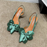 Kukombo 2024 Heeled Sandals for Women Summer Shoes Butterfly Knot Thin Heels Sexy Wedding Party Female Sandals Pumps
