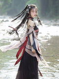 Chinese Hanfu Ethnic minority clothing Exotic style black Hani printed embroidery silver ornaments Han elements improved suit