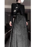 New Chinese style horse face skirt set, autumn and winter Zen women's dress, improved Hanfu