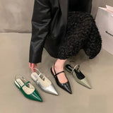 Kukombo Low Sandals Woman Leather Suit Female Beige Shoes Lady 2024 Ankle Strap Shallow Mouth Cross Summer Heels Low-heeled Black New Ou