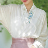 Retro Hanfu Horse-face Skirt Set Modern Elegant Women Chinese Traditional Oriental Costume Fashion Perform Dance Wear Codplay