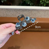 Kukombo New Female Camellia Flower Grab Clip Retro Ponytail Braid Crab Metal Grab Clip Fashion Sweet Girl Hair Card Hair Accessories