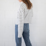 Kukombo Women Stripe Print Sweater Cardigan Fall Casual Long Sleeve Sweaters Open Front Button Down Knit Coats Outerwear