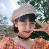 Kukombo Octagonal Beret Women's Summer Thin British Retro Korean Edition Japanese Fashion