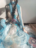 Hanfu Han Elements Improved Fairy Tale Blue Desert
