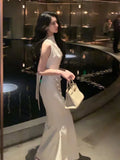 Kukombo Elegant Sleeveless Bodycon Jacquard Mermaid Dresses for Women Summer New Fashion Evening Party Female Chic Midi Clothing