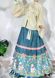 2023 Chinese Hanfu Rabbit Year Ming Dynasty Stand Collar PiPa Sleeve Horse Face Skirt Daily Autumn And Winter Fashion Hanfu