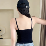 Kukombo Lace Sleeveless Tank Top with Straps Woman Y2k Clothes Summer Black White Sexys Corset Camisole Women Crop Tops with Cups 2024
