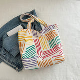 Large Capacity Tote Bag Luxury Designer Handbags For Women Brand Canvas Shoulder Bag Ladies Stripe Shopper Bags