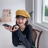 Kukombo Octagonal Beret Women's Summer Thin British Retro Korean Edition Japanese Fashion