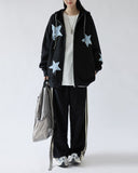 Kukombo Star Patch Aesthetic Zip Up Hoodie