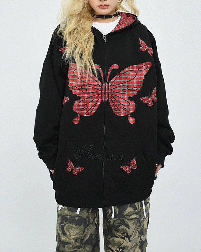 Kukombo Teen Spirit Grunge Butterfly Hoodie