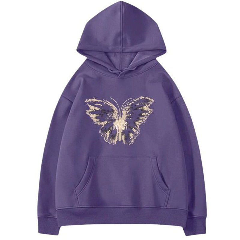 Kukombo Butterfly Print Aesthetic Hoodie