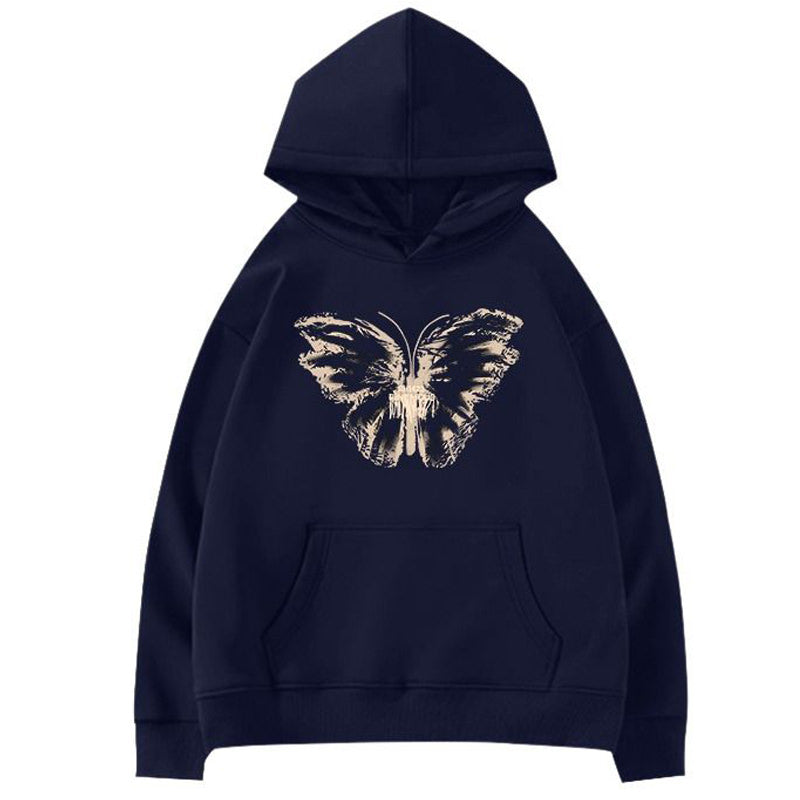 Kukombo Butterfly Print Aesthetic Hoodie