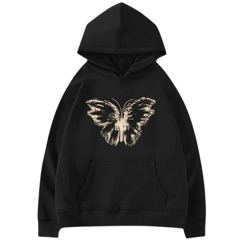 Kukombo Butterfly Print Aesthetic Hoodie