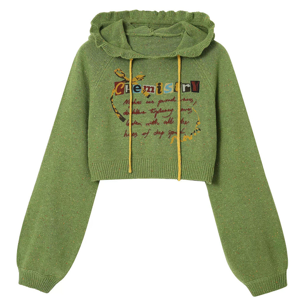 Kukombo Chemistry Knit Cropped Hoodie