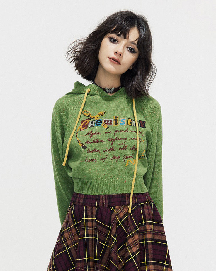 Kukombo Chemistry Knit Cropped Hoodie