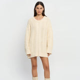 Kukombo Women's Loose Sweater Autumn O-neck Twist Casual Sweater Solid Color Long Sleeve Pullover Women's Knitted Sweater Street