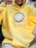Kukombo Simple Embroidery Print Oversized Hoodie