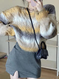 Kukombo Ombre Cable Knit Short Sweater