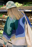 Kukombo Abstract Print Jumper Knit Sweater