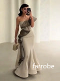 Kukombo Customized Casual Jersey Pleat Mermaid One-shoulder Midi Dresses Bespoke Occasion Dresses Classic Exquisite Modern Style Pastrol (PRE-ORDER)