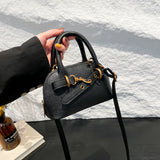Kukombo Small Size Top-handle Bags For Women Belt Buckle Design Mini Shoulder Cross Body Shell Bag Luxury Designer Purses And Handbags