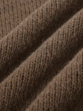 Kukombo Solid V Neck Slit Rolled Sweater