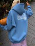 Kukombo Simple Embroidery Print Oversized Hoodie